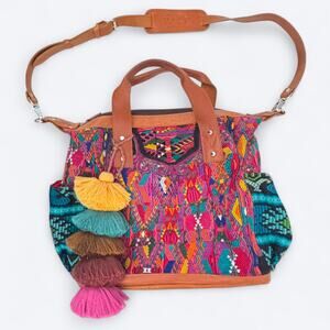 Nena & Co Convertible Day Bag CDB Large OOAK Huipil Boho Original Matching Puff